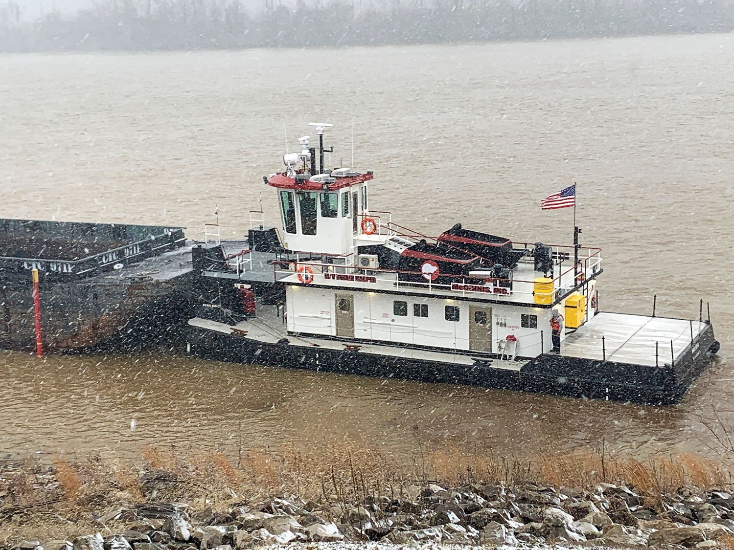 Dwain Harper towboat on the water
